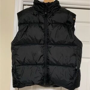Gap Y2K Down Nylon Puffer Vest Zipper Hood - Black - S - MENS